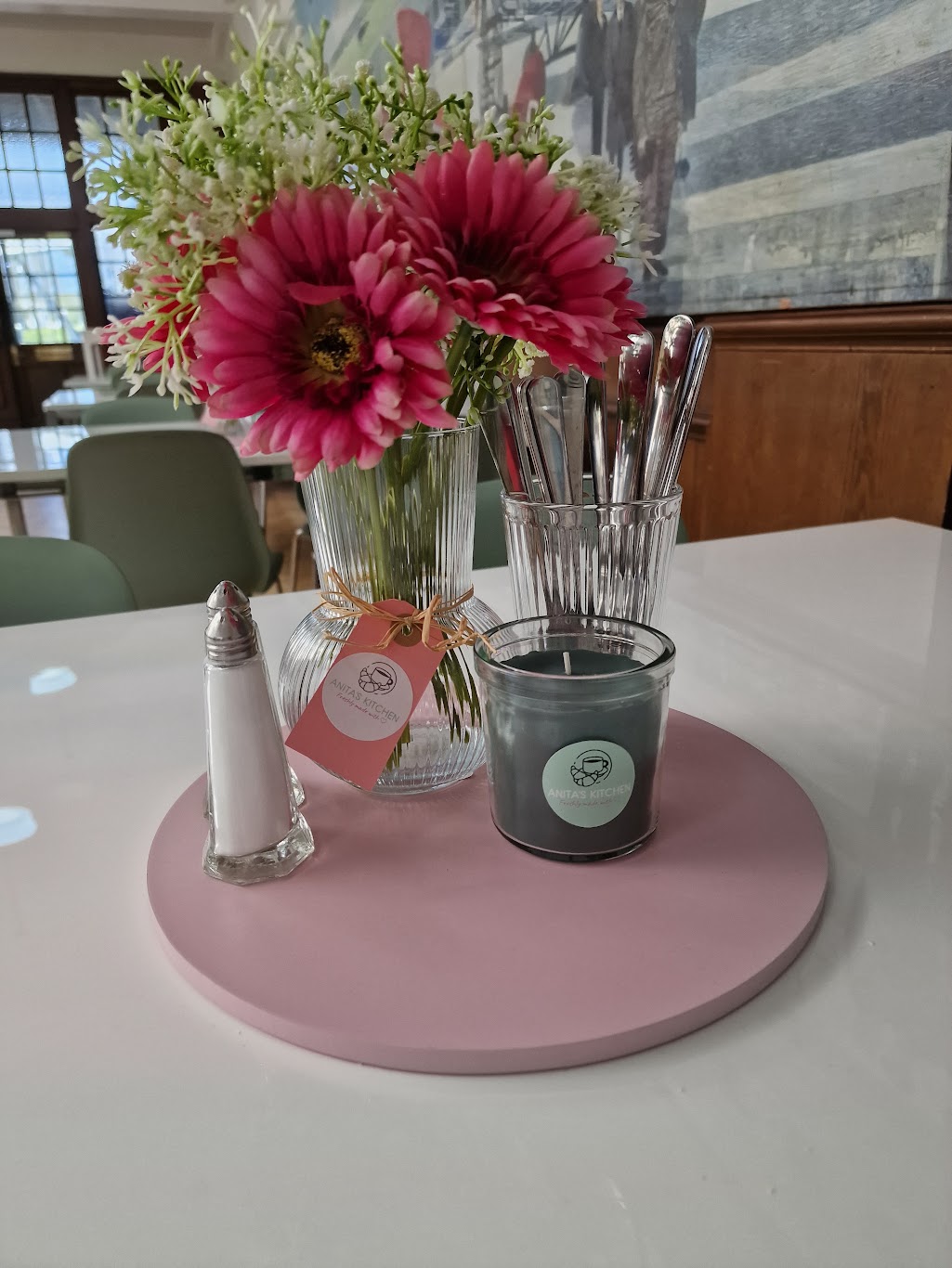 Flowers and branded table details