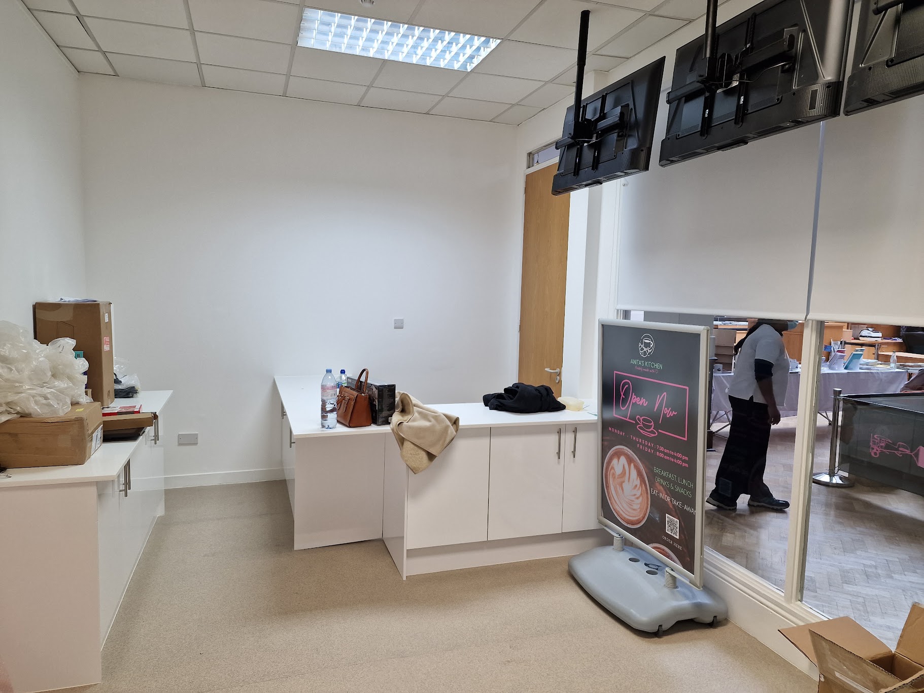 The new café kitchen during its fit-out